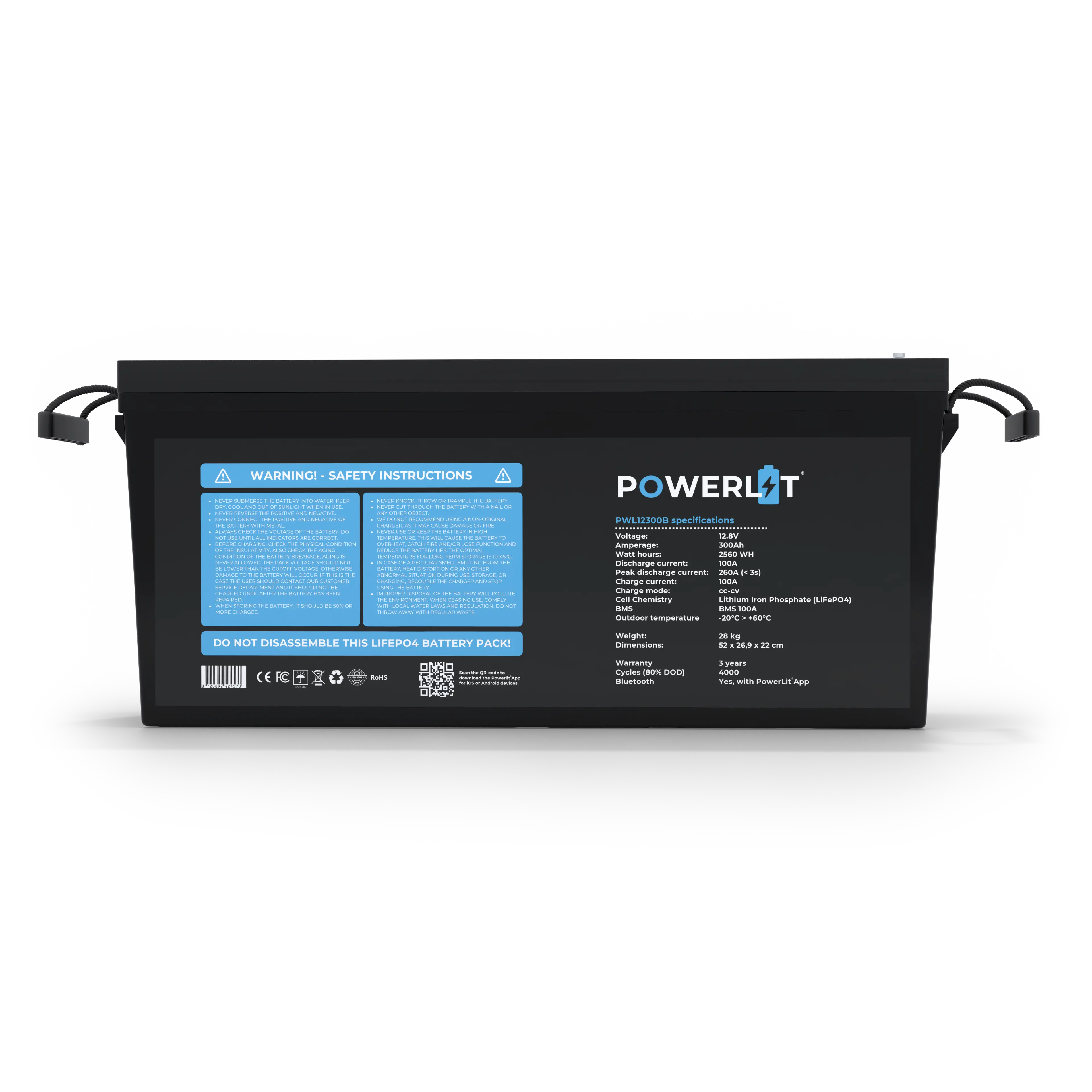 PWL12300B - 12V 300Ah LFP accu