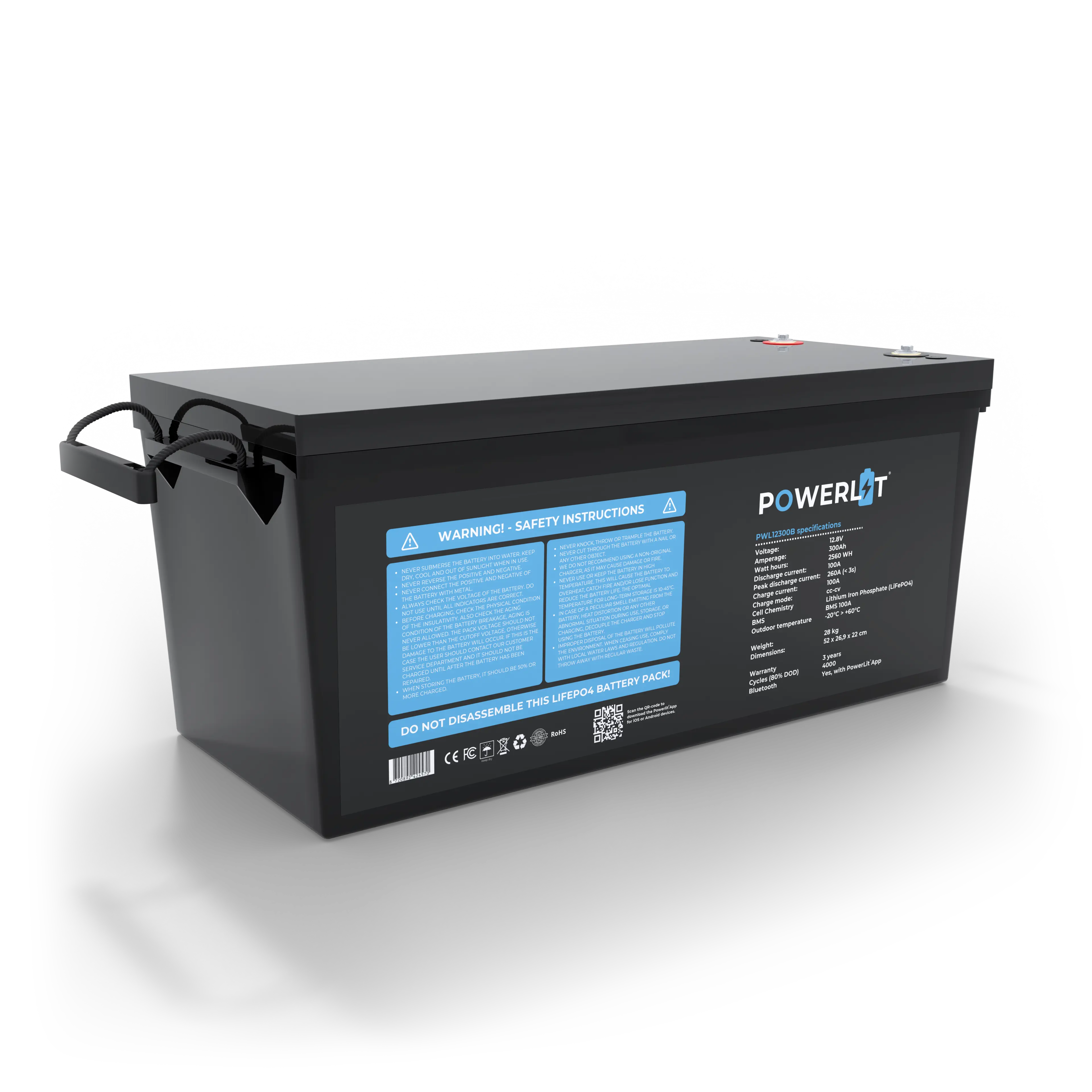 PWL12300B - 12V 300Ah LFP accu