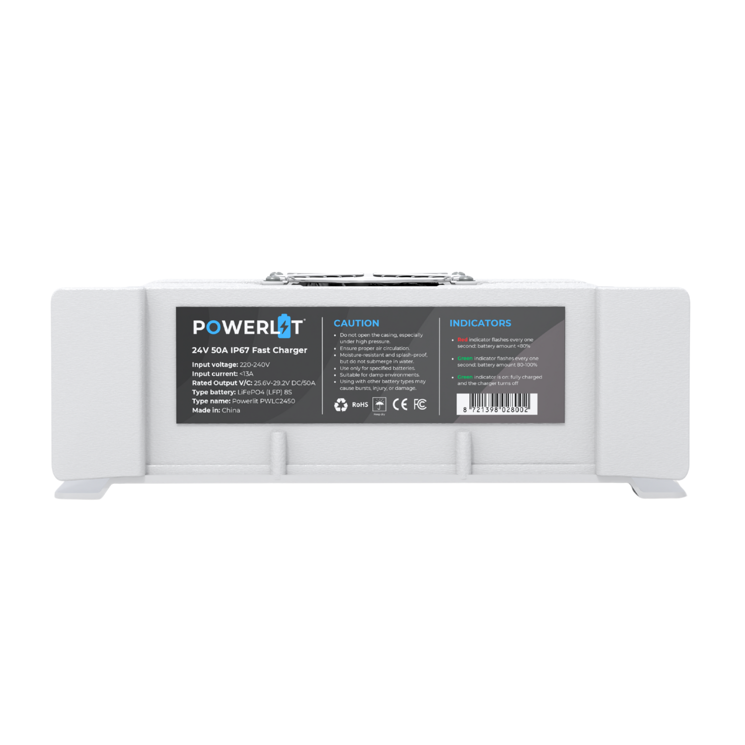 50A - 24V LiFePO4 snellader - IP67