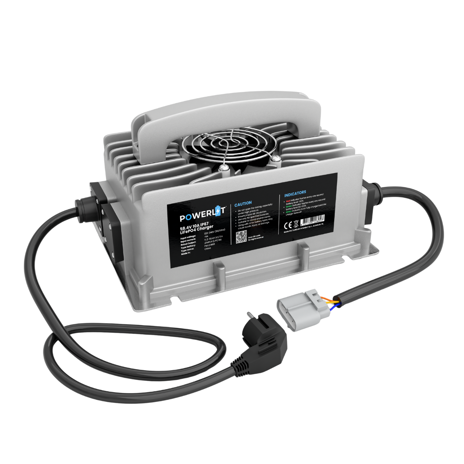 PWLC4810 - 48V 10A LFP IP67-lader