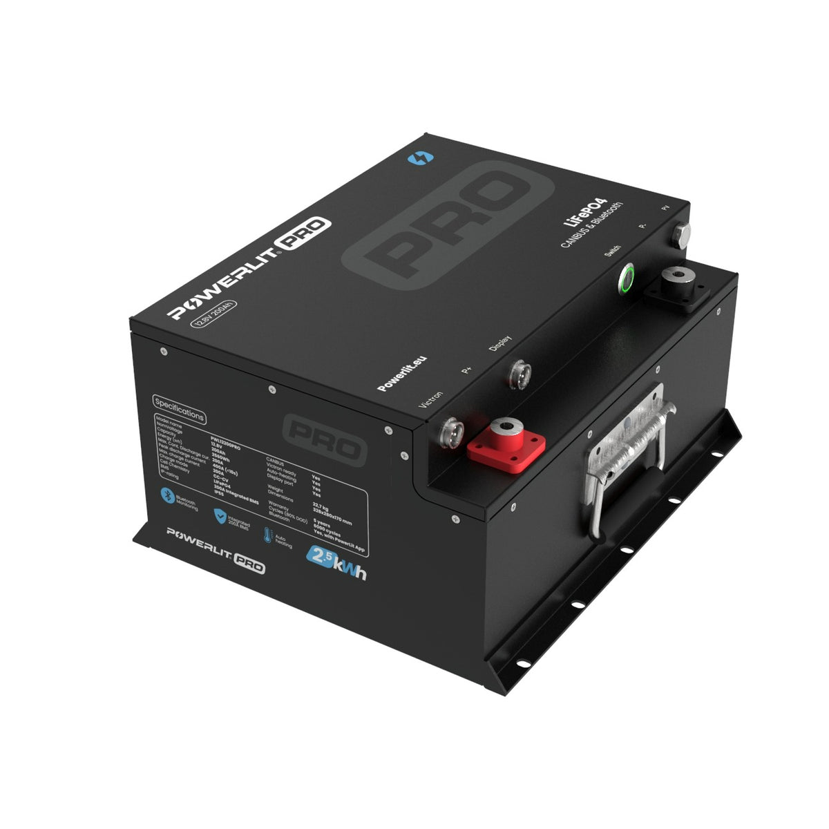 Powerlit PRO 122 - 12.8V 200Ah LiFePO4 Underseat - Canbus - Heating